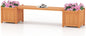 Giantex 2-in-1 Outdoor Bench with 2 Raised Garden Beds, Wood with Teak Oil Finish, Garden Bench Seat with Planter Boxes for Porch Balcony Lawn Yard, DIY Assembly, Orange