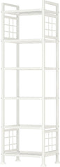 GIOTORENT 6-Wire Standing Storage Shelves, Metal Shelving Unit Pantry Rack for Laundry Kitchen Bathroom Organizer(White)