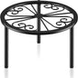 TOSKING Heavy Duty Metal Plant Stand - 9.1-inch Decorative Round Plant Stand, Adjustable Leveling Feet & Rust-Resistant Finish for Indoor/Outdoor Use