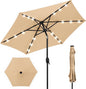 Best Choice Products 7.5ft Outdoor Solar Market Table Patio Umbrella for Deck, Pool w/Tilt, Crank, LED Lights - Sand