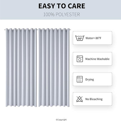 Outdoor Indoor Curtains W105 x L108 for Patio - Weather-resistant Window Panels Privacy Protect Grommet Top Thermal Insulated Home Curtain Room Divider for Porch Pergola Lawn Garden (2 Panels)