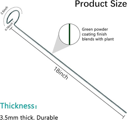 18 Inch 20 Packs Plant Support Stake Garden Single stemmed Plant Support Hoops Plant Prop for Flowers Orchid Tomatoes Peony Lily Rose Gladiolus (18 inch)