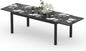 Outdoor Expandable Dining Table 71"-106" Aluminum Patio Dinner Table for 8-10 Person, Rectangular Metal Collapsible Tables with Umbrella Hole, Patio Tables with Extendable Top for Garden, Backyard