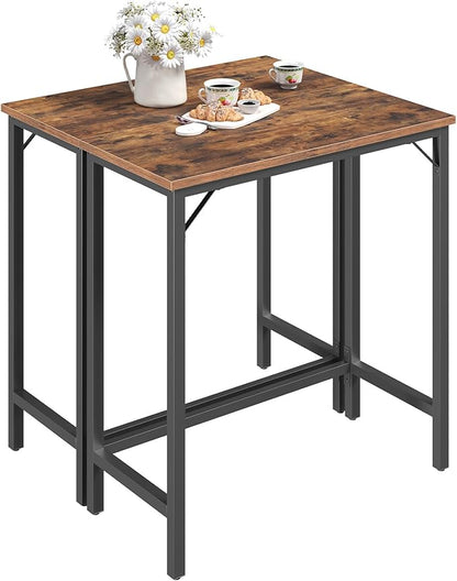 Narrow Bar Table, 63-Inch Pub Table for Dining Room, Counter Bar Tables with Sturdy Metal Frame, Connectable Bar Table, Multifunctional Console Table, Rustic Brown BTHR1601