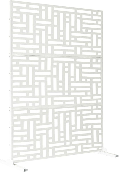 Oakland Living 6 ft. X 4 ft. White Freestanding Metal Privacy Screen Room Divider