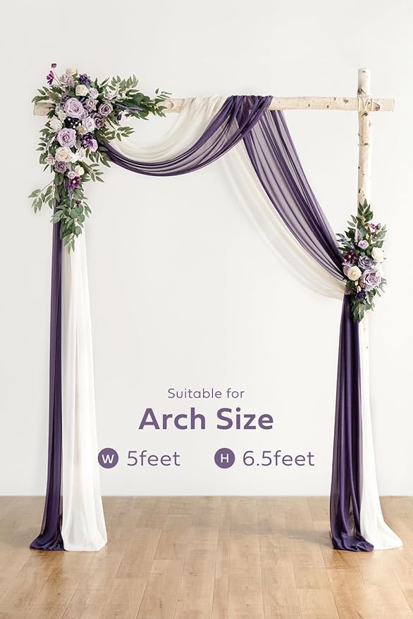Artificial Flowers for Wedding Arch, Lilac Foam and Silk, 4-Piece Set