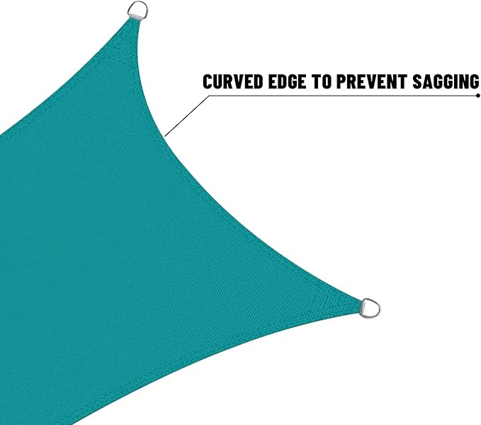 LOVE STORY Rectangle 10'x12' Waterproof Sun Shade Sail Canopy UV Block for Outdoor Patio Backyard Carport,Turquoise Blue(We Make Custom Size)