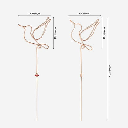 Hummingbird Decor Garden Stakes Decorative Set of 2, Hummingbirds Metal Wire Decor 23.62 inches x 6.69 inches,Decorative Stakes for Flower Pots, Planters, and Flower Beds
