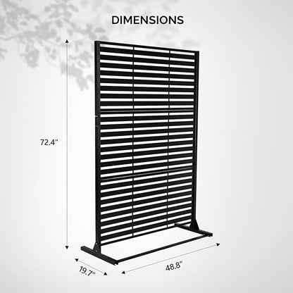 VINGLI Metal Privacy Screen for Outdoor, 72" x 49" Freestanding Privacy Fence Panels, Decorative Room Divider for Patio, Deck, Balcony, Pool