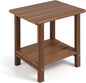 Adirondack Outdoor Side Table, 2-Tier Sturdy Patio End Table Weather Resistant, 16.5" Solid Side Table for Patio, Pool, Porch