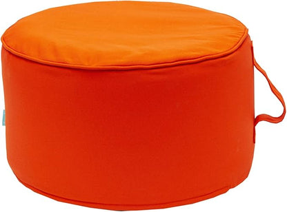 QILLOWAY Indoor/Outdoor Inflatable Stool,Round Ottoman,All Weather Foot Rest for Camping or Home,Orange