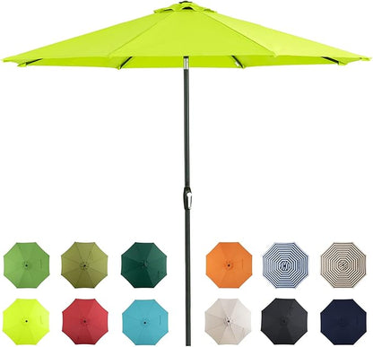 Tempera Patio Market Outdoor Table Umbrella with Auto Tilt and Crank, Large Sun Umbrella with Sturdy Pole & Fade Resistant Canopy, Easy to Set