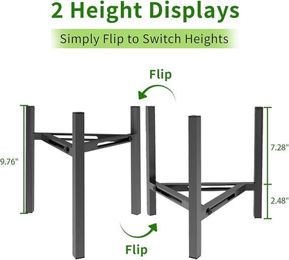 Airpark Plant Stand Indoor, Adjustable Metal Modern Plant Stands, Heavy Duty Stable Plant Pot Flower Holder Indoor Outdoor Corner, Fit 7 8 9 10 11 12 inch Pots, Black (Pot & Plant Not Included)