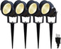 TOVEENEN LED Outdoor Landscape Spotlight 120V 12W Waterproof Spot Lights for Yard House Garden Christmas Lighting, Warm White 3000K, 4 Pack
