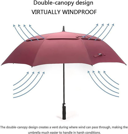 G4Free 47/54/62/68/72 Inch Automatic Open Golf Umbrella Oversize Extra Large Double Canopy Vented Windproof Waterproof Stick Umbrellas