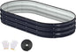 Raised Garden Bed, 6x3x1ft Galvanized Outdoor Planter Beds with Safety Edging and Gloves, Oval Metal Planter Box for Gardening Vegetables Flowers Herb-Midnight Blue