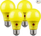 TORCHSTAR Yellow Dusk to Dawn Light Bulbs Outdoor, Sensor A19 LED Light Bulb, Auto On/Off Photocell Automatic for Outdoor Lighting, UL FCC DOE, 2700K, Pack of 4