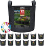 JERIA 12-Pack 10 Gallon Grow Bags, 300G Thickened Nonwoven Garden Pots,Heavy Duty Fabric Pots with Reinforced Handles