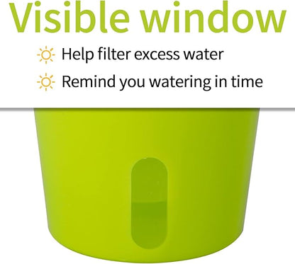 TCBWFY 9 Inch Self Watering Pots for Indoor Plants,3 Sets Self Watering Planter Pots with Visual Water Level Window and Multiple Vents,Self Watering Plant Pot for All House Plants,Flowers,Herbs