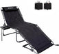 KingCamp Oversize Lounge Chair Outdoor, Extra Large Padded Folding 5 Positions Chaise Tanning Chairs with Pillow & Side Table for Outside Sunbathing Beach Patio Pool Camping (Black)