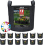 JERIA 12-Pack 25 Gallon Grow Bags, 300G Thickened Nonwoven Garden Pots,Heavy Duty Fabric Pots with Reinforced Handles