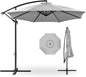 Best Choice Products 10ft Offset Cantilever Hanging Market Patio Umbrella, 8 Sturdy Ribs, Easy Adjustment - Fog Gray