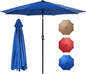 OLIXIS 9ft Patio Umbrella with Tilt and Crank Button & 8 Sturdy Ribs Waterproof, Patio Table Umbrella Perfect for Poolside, Terrace, Beach and Outdoor Restaurant, Blue