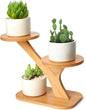 XXXFLOWER Wood Plant Stand for Indoor,Small Desktop Plant Stand,3 Tier Succulent Windowsill Shelf Holders for Balcony Home Office Garden Patio Gift（Pots NOT Included）