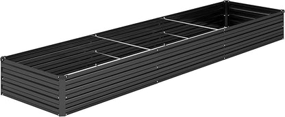 12x2x1FT Galvanized Raised Garden Bed Kit,Vegetable Boxes-Rectangle Metal Flower Box,Large Planter Raised Beds Outdoor Garden for Planting,Fruit,Herb-Black