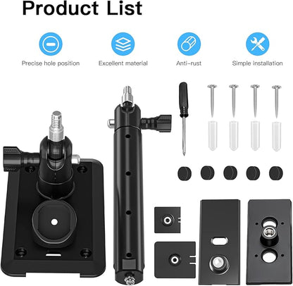 HOLACA 2-in-1 Wall Mount Bracket for Stick Up Cam Pro Solar Panel, Spotlight Cam Pro/Plus and Stick Up Cam Battery/Wired Outdoor Mount Accessories for Ring Super Solar Panel (Black)