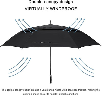 G4Free 47/54/62/68/72 Inch Automatic Open Golf Umbrella Oversize Extra Large Double Canopy Vented Windproof Waterproof Stick Umbrellas