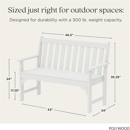 POLYWOOD GNB48WH Vineyard 48" Bench, White