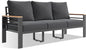 Aoxun Aluminum Patio Furniture Set 3 Seats, Oversized Outdoor Sectional for Porch, Balcony, Deck