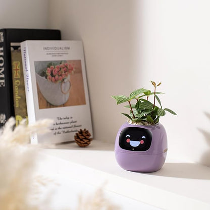 Planter Pot with WiFi App Watering, Purple Plastic, Modern Style