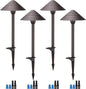 LEONLITE 5CCT Low Voltage Landscape Lights, 3W, 12-24V AC/DC, Pathway Lighting Wired, IP65 Waterproof Light for Yard Lawn, ETL Listed, Oil Rubbed Bronze Aluminum Housing, 1800K-5000K, Pack of 4