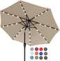 ABCCANOPY Durable Solar Led Patio Umbrellas with 32LED Lights 9FT (khaki)