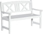 Outsunny 2-Seater Wooden Garden Bench, 4FT Outdoor Patio Loveseat with Unique X-Shape Back for Yard, Lawn, Porch, White