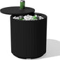 Veradek Outdoor Cooler Side Table - 2 in 1, Black, 21 inch