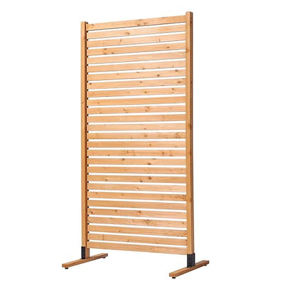 VEVOR Wooden Privacy Screen,36" W x 73" H Outdoor Privacy Screen, Freestanding Wood Privacy Panel with Stand,Outdoor Divider for Balcony Patio Lawn Garden