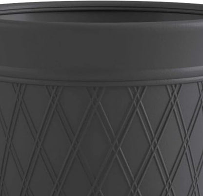 Suncast Lattice Hose Pot for Outdoor Garden Storage, Peppercorn - Holds 300 ft Expandable or 50 ft Standard 5/8" Vinyl Hoses, Resin Hideaway Organizer with Drainage and Water Supply Port