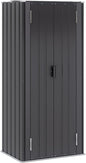 Greesum Outdoor Metal Storage Cabinet, 69'' Lockable Tall Shed, Vertical Tool Organizer with 2 Adjustable Shelves, for Garage, Patio, Backyard, Home & Lawn, Black