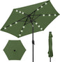 Best Choice Products 7.5ft Outdoor Solar Market Table Patio Umbrella for Deck, Pool w/Tilt, Crank, LED Lights - Fern