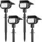 Nreonrick Solar Spot Lights 360° Adjustable Solar Lights Outdoor IP65 Waterproof with 2-in-1 Solar Powered Spotlights for Landscape Lighting for Garden, Yard, Pathway (Cool White, 4 Pack)