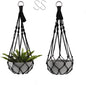 Artilady Black Plant Hanger Macrame Hanging Planter for Indoor Boho Plants Holder with Hooks Hanging Plant Basket Outdoor Window Wall Plants Home Decor (Black Macrame-2pcs)