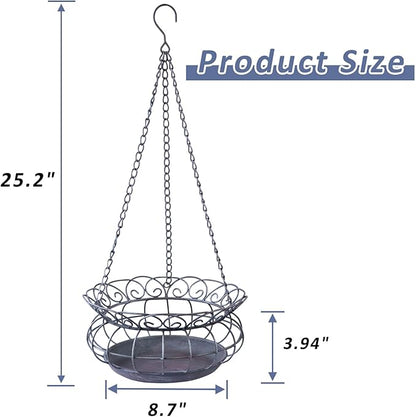 Metal Hanging Planters,Plant Hanger Basket Decorative Plant Pot Holder for Outdoor Indoor Garden, Patio, Deck, Porch, Flower Pots