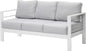 Wisteria Lane Patio Furniture Aluminum Sofa, All-Weather Outdoor 3 Seats Couch, White Metal Chair with Light Grey Cushions