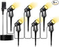 Low Voltage Landscape Lighting,6 Pack Outdoor LED Landscape Spotlights with Transformer 27V Garden Lights Pathway Lights IP65 Waterproof 3000K Warm White