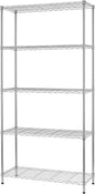 BestOffice | 5-Tier Wire Storage Shelves | 36x14x72 | Chrome | with Adjustable Racks | Heavy-Duty Metal Shelf, Holds Upto 1000 lbs | No-Tool Assembly | Ideal for Home & Garage Shelving