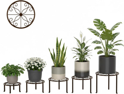 Set of 5 Metal Plant Stand for Heavy Potted Plant for Home Indoor and Outdoor Round Metal Corner Plant Stand for Flower Pot Stand Holder