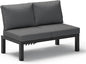 Aluminum Outdoor Patio Sofa Set, 2 Seats Modular Sectional Reclining Loveseat Sofa with Adjustable Backrest & Removable Cushions, All-Weather Conversation Sets for Garden & Yard, Graphite